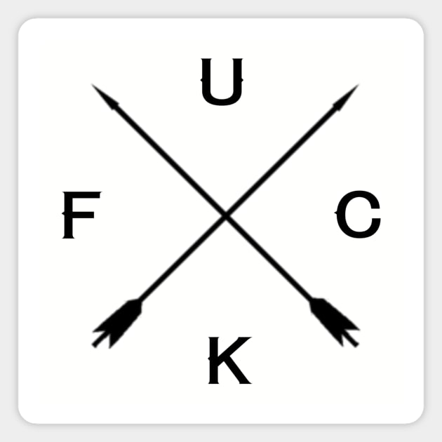 Fuck Crossed Arrow Sign T-Shirt - Black Magnet by ballhard